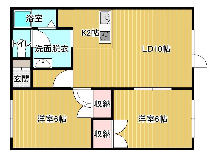 北海道旭川市春光二条９ 新旭川駅 2LDK アパート 賃貸物件詳細
