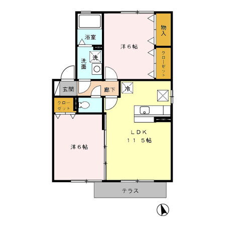 福岡県糟屋郡粕屋町大字大隈 門松駅 2LDK アパート 賃貸物件詳細