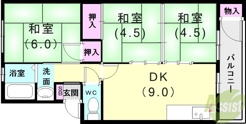 兵庫県神戸市垂水区福田２ 垂水駅 3DK マンション 賃貸物件詳細