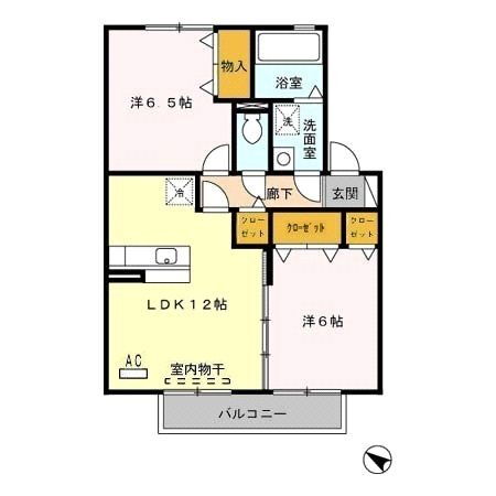 ビブレ原口 2階 2LDK 賃貸物件詳細