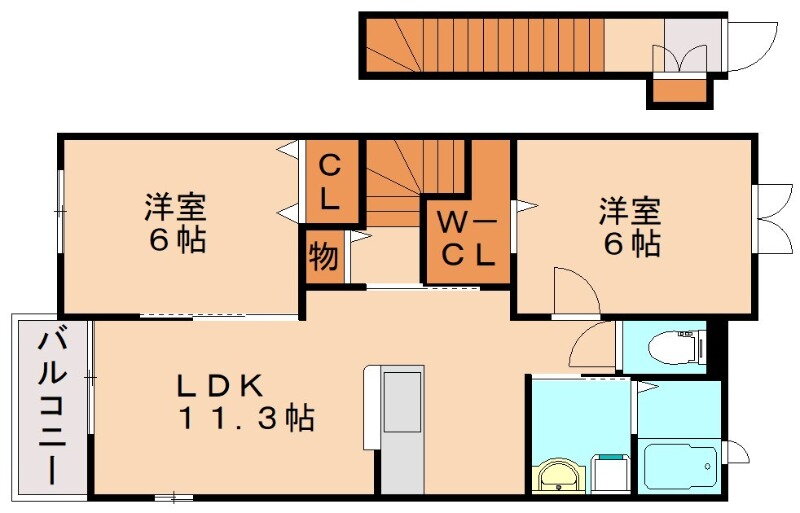 福岡県飯塚市小正 飯塚駅 2LDK アパート 賃貸物件詳細