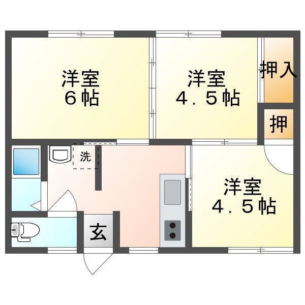 鹿児島県薩摩川内市宮崎町 3K アパート 賃貸物件詳細