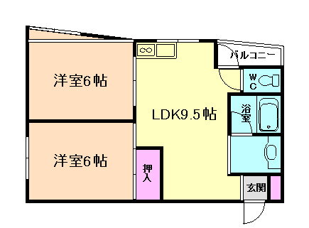 リバティーガーデン 3階 2LDK 賃貸物件詳細