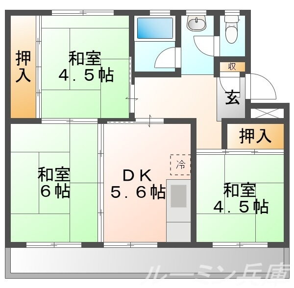 兵庫県三木市志染町西自由が丘２ 志染駅 3DK マンション 賃貸物件詳細