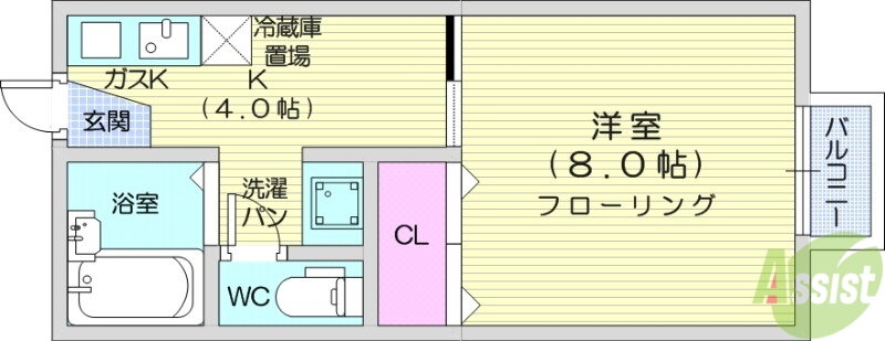 宮城県仙台市青葉区台原３ 台原駅 1K アパート 賃貸物件詳細