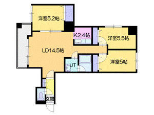 セントラルステート稲穂 5階 3LDK 賃貸物件詳細