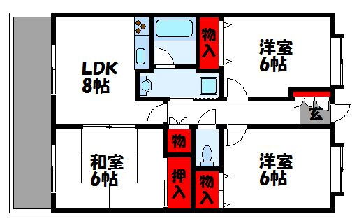 福岡県福津市宮司１ 福間駅 3LDK マンション 賃貸物件詳細