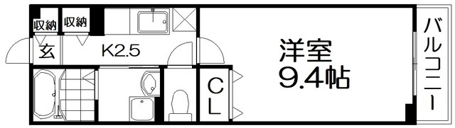 カーサグアリート 2階 1K 賃貸物件詳細