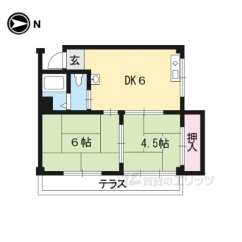 京都府京都市山科区上花山坂尻 東野駅 2DK マンション 賃貸物件詳細