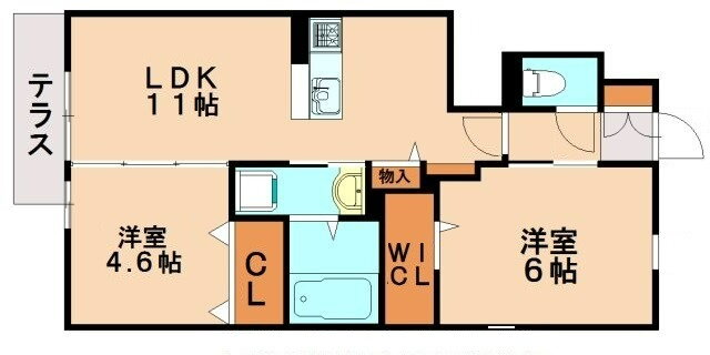 福岡県糟屋郡粕屋町原町３ 原町駅 2LDK アパート 賃貸物件詳細