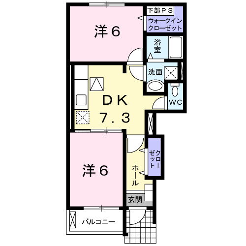 グリーンローズＣ 1階 2DK 賃貸物件詳細