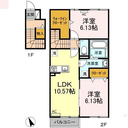 愛知県豊川市東豊町４ 豊川駅 2LDK アパート 賃貸物件詳細