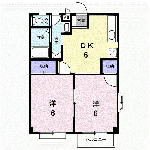 福岡県久留米市荒木町荒木 荒木駅 2DK アパート 賃貸物件詳細