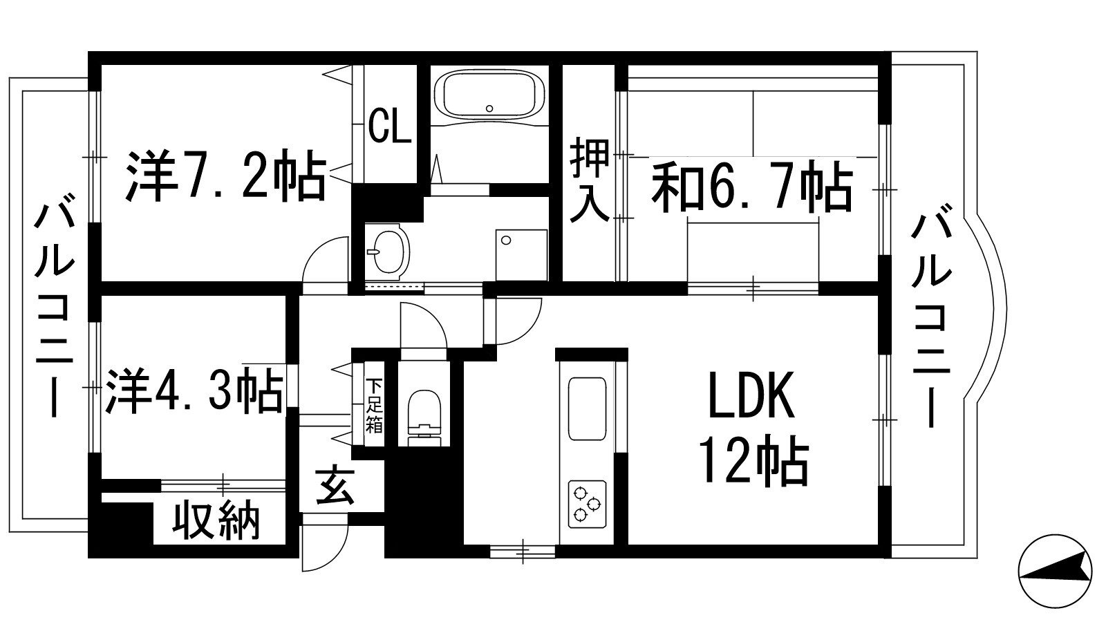 兵庫県宝塚市中筋山手４ 中山寺駅 3LDK マンション 賃貸物件詳細