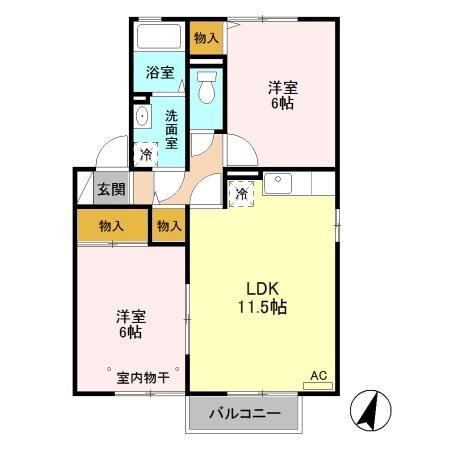 栃木県宇都宮市下栗町 宇都宮駅 2LDK アパート 賃貸物件詳細