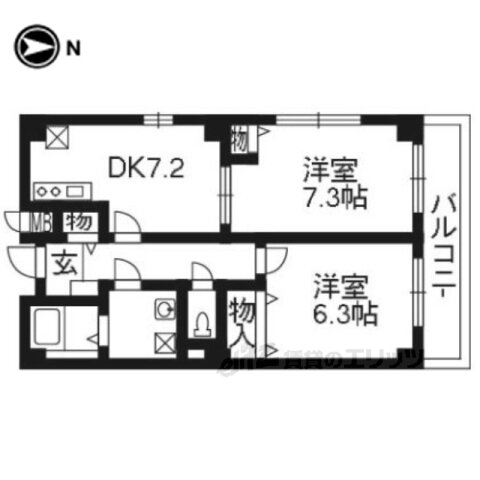 京都府京都市上京区中務町 二条駅 2DK マンション 賃貸物件詳細
