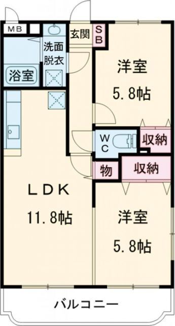 Ｙ＆Ｍ　ル　ポア　ジョリ 3階 2LDK 賃貸物件詳細