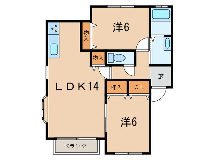福岡県宗像市須恵４ 2LDK アパート 賃貸物件詳細