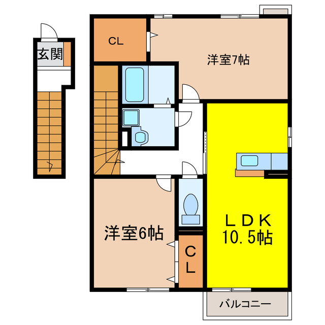 岐阜県羽島郡岐南町徳田７ 笠松駅 2LDK アパート 賃貸物件詳細