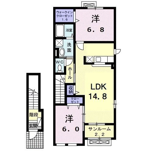 富山県富山市新庄北町 越中荏原駅 2LDK アパート 賃貸物件詳細