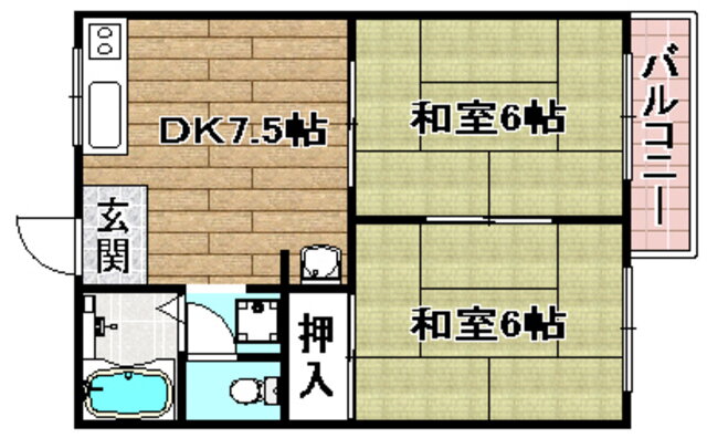 大阪府高槻市富田町６ 富田駅 2DK アパート 賃貸物件詳細