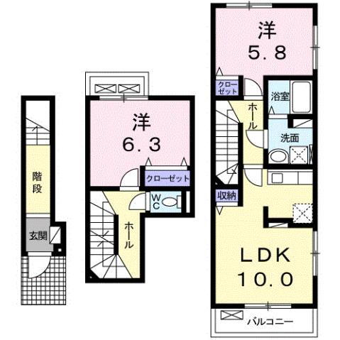 島根県松江市上乃木９ 乃木駅 2LDK アパート 賃貸物件詳細