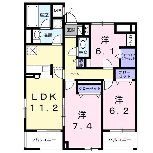 アーブルブリエ 3階 3LDK 賃貸物件詳細