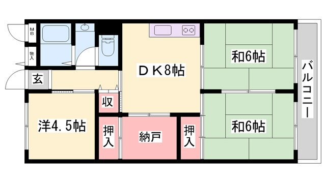 兵庫県姫路市広畑区小松町４ 山陽天満駅 3SDK アパート 賃貸物件詳細