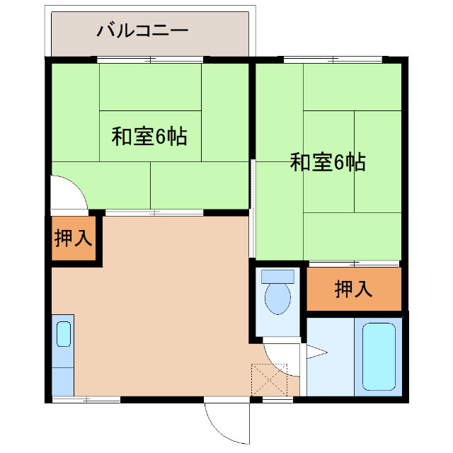 千葉県千葉市中央区生実町 学園前駅 2DK アパート 賃貸物件詳細