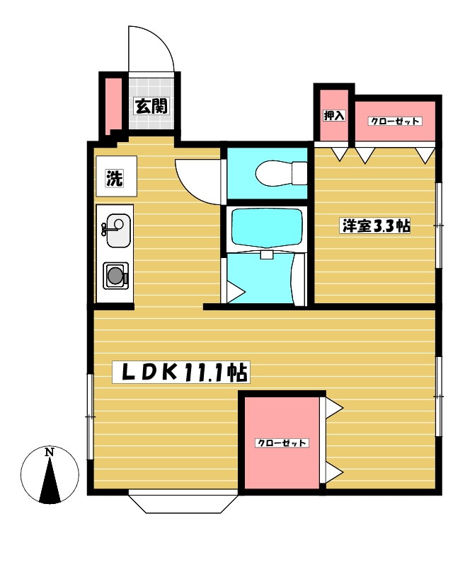 エーデルハイム 2階 1LDK 賃貸物件詳細