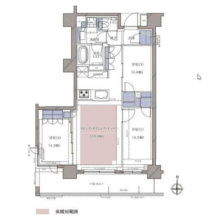 神奈川県横浜市神奈川区青木町 神奈川駅 3LDK マンション 賃貸物件詳細