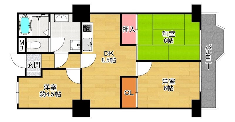 御殿山パレス 3階 3DK 賃貸物件詳細