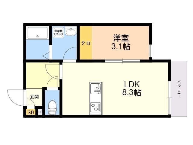 福岡県福岡市西区姪の浜３ 姪浜駅 1LDK アパート 賃貸物件詳細