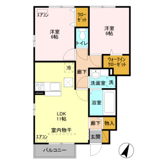 群馬県高崎市寺尾町 高崎駅 2LDK アパート 賃貸物件詳細