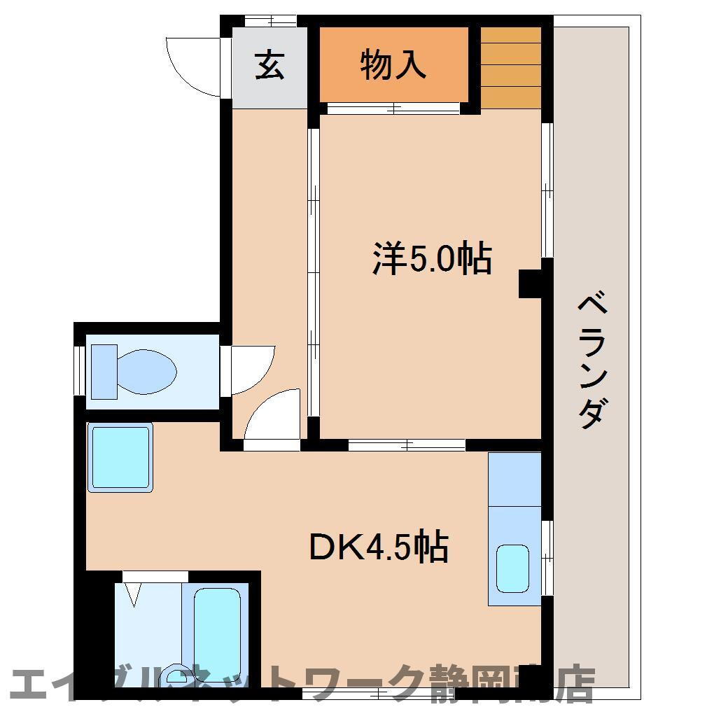静岡県静岡市駿河区中田２ 静岡駅 1DK マンション 賃貸物件詳細
