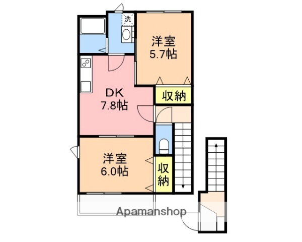 ガーデンローズ 2階 2DK 賃貸物件詳細