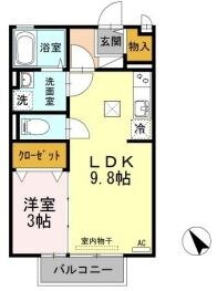 プランタン　ブルック　Ｂ 1階 1LDK 賃貸物件詳細