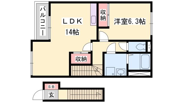 兵庫県姫路市広畑区西蒲田 英賀保駅 1LDK アパート 賃貸物件詳細