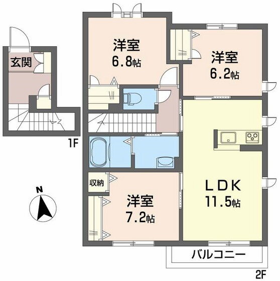 岡山県岡山市北区北長瀬表町３ 3LDK アパート 賃貸物件詳細