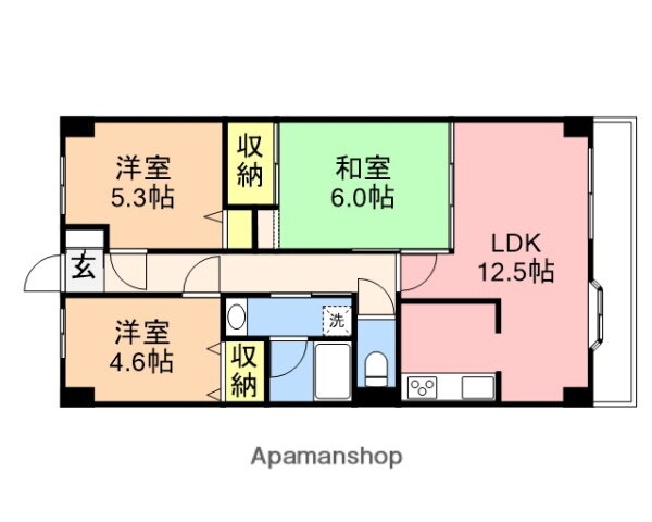 ダイアパレスシアース万代南棟 9階 3LDK 賃貸物件詳細
