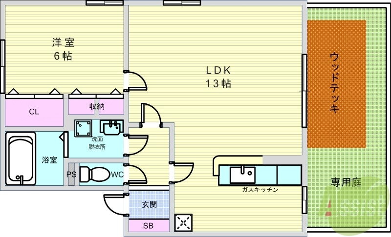バルカＩＩ 1階 1LDK 賃貸物件詳細