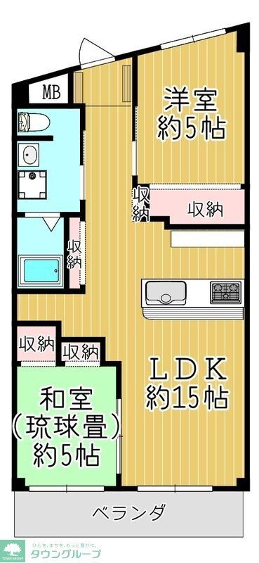 錦ビル 3階 2LDK 賃貸物件詳細