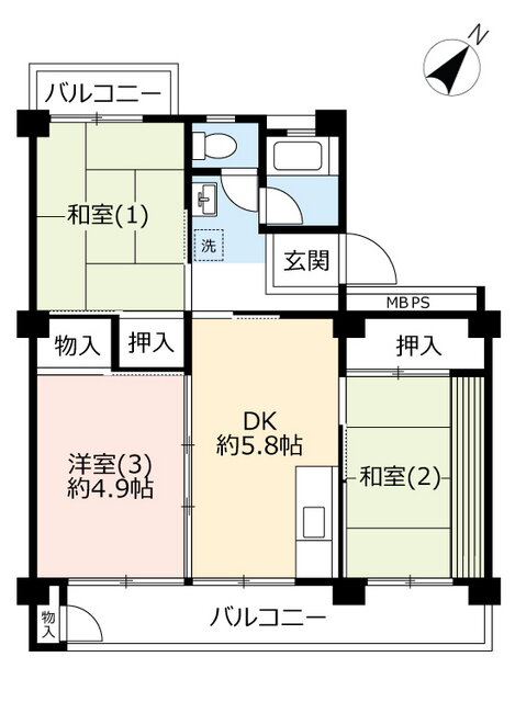 神奈川県横浜市青葉区奈良町 鶴川駅 3DK マンション 賃貸物件詳細