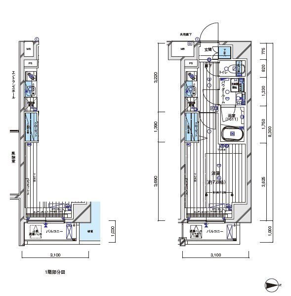 東京都港区白金１ 白金高輪駅 1K マンション 賃貸物件詳細