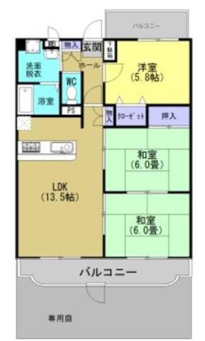 サンパティークミナミ 1階 3LDK 賃貸物件詳細