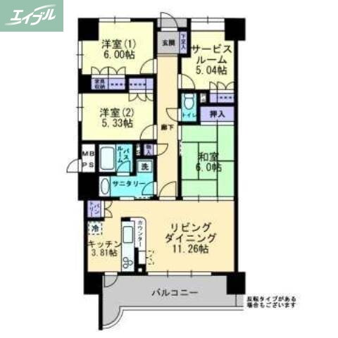 岡山県岡山市北区国体町 岡山駅 3LDK マンション 賃貸物件詳細