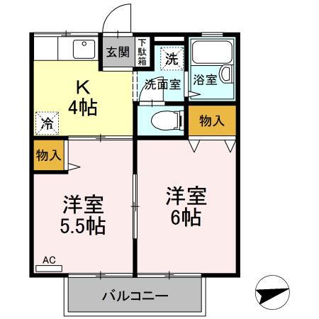 東京都昭島市中神町１ 中神駅 2K アパート 賃貸物件詳細