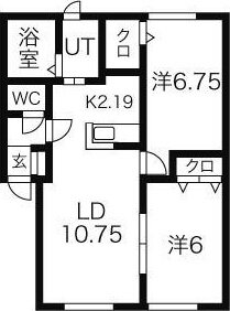 北海道北広島市大曲並木３ 2LDK アパート 賃貸物件詳細