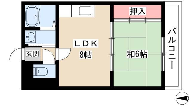 サンハイツ高蔵 3階 1LDK 賃貸物件詳細