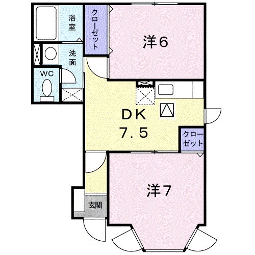 パティオヴィーゼ　Ｂ 1階 2DK 賃貸物件詳細